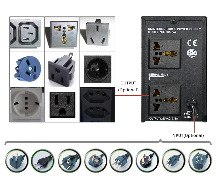 Techfine hot sale ups uninterruptible power supply off line ups 650va/360w 650va offline ups