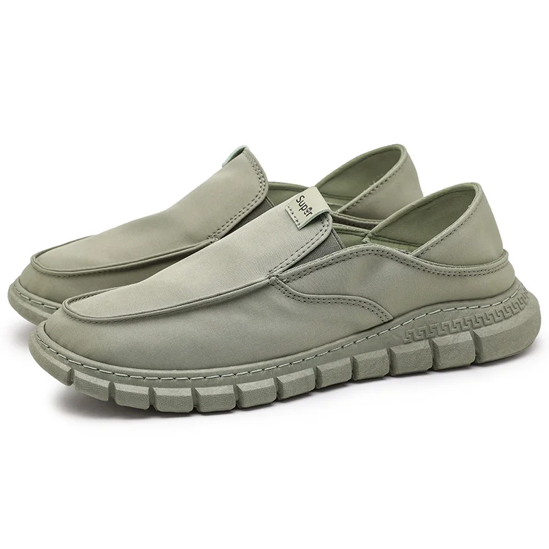 
Mens Canvas Breathable Leisure One-Step Lazy Single Shoes Old Beijing Cloth Shoes Non-Slip Soft Sole 