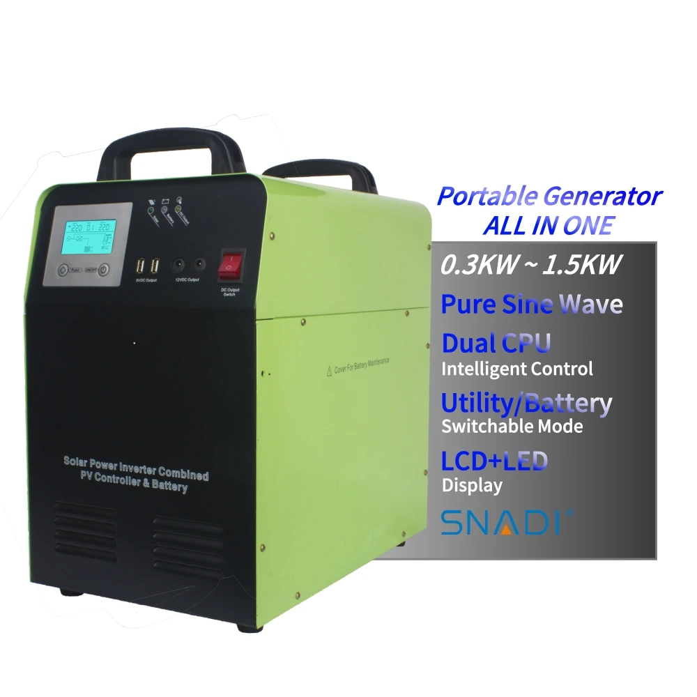 SNADI 300w Off Grid Portable Power Generator Mini System Home Builds in 12v 55ah 100ah  Battery