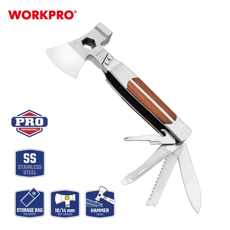 WORKPRO 12 в 1 Heavy Duty кемпинг на открытом воздухе Карманный многоцелевой инструмент топор