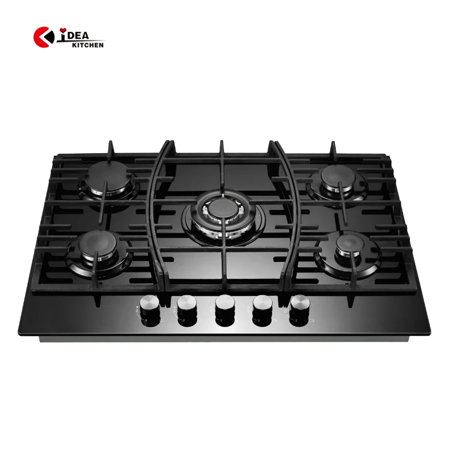 Идея оптовая цена газовая плита варочная панель стеклянная Встроенная с 5 горелками горячая Распродажа