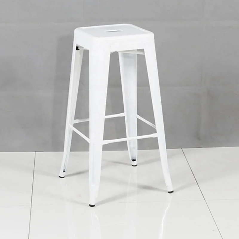 Customized Stackable Industrial Vintage Bar Stool Steel Shiny Backless Bar Stools
