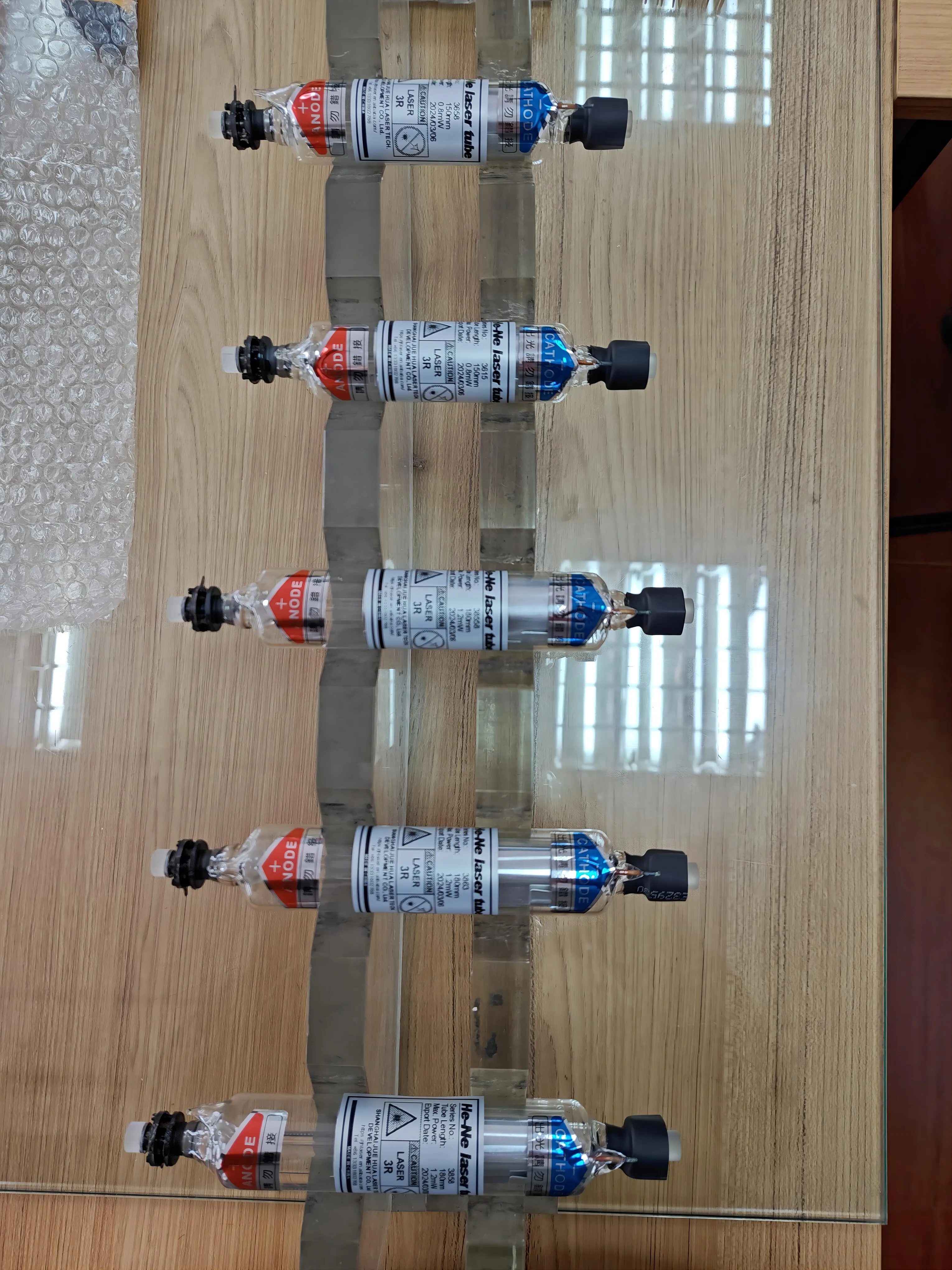 Helium-Neon (HeNe) Laser Tube 632.8nm 150mm-1000mm 0.8mW-40mW