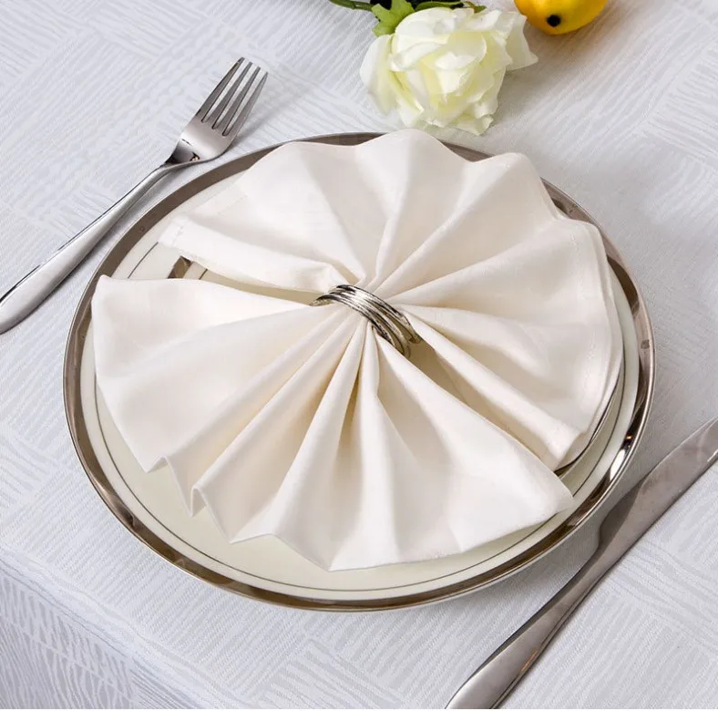 100% Cotton Custom Cloth Napkins White Color for Hotel and Airplane Use-5 Star Hotel Quality