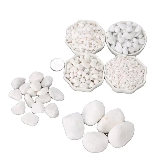 Landscaping decorative pure snow white stone pebble