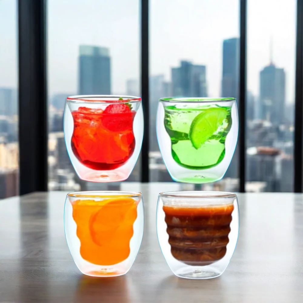 Transparent Double Wall Glass Cup for Espresso and Cappuccino Single Cup Brewers