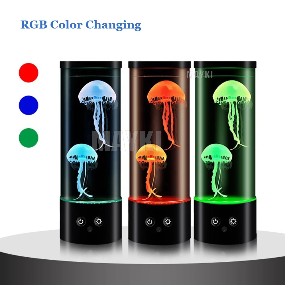 Jellyfish LED Lamp Aquarium Tank Sensory Mood Night Light for Decorate Relax