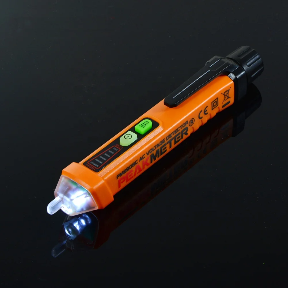 Peakmeter PM8908C Factory Supply Non Contact Electronic AC Voltage Detector Pen With 3 Kinds Sound And LED Alarm tester