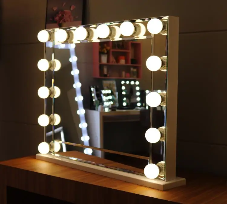 2022 New Design Aluminum Led Mirror Vanity Makeup Hollywood Makeup Mirror