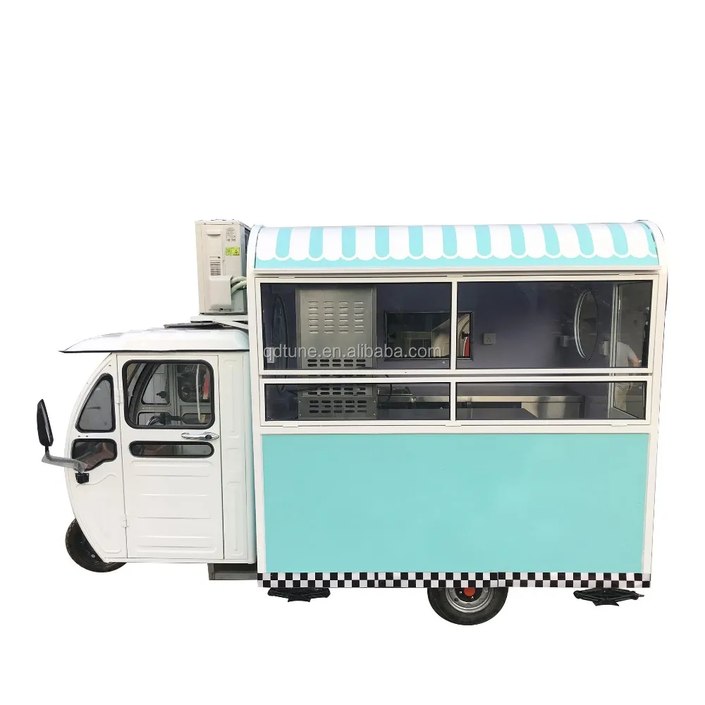 TUNE electric tricycle food truck with full kitchen food trailers full equipped coffee piaggio ape tricycle food cart