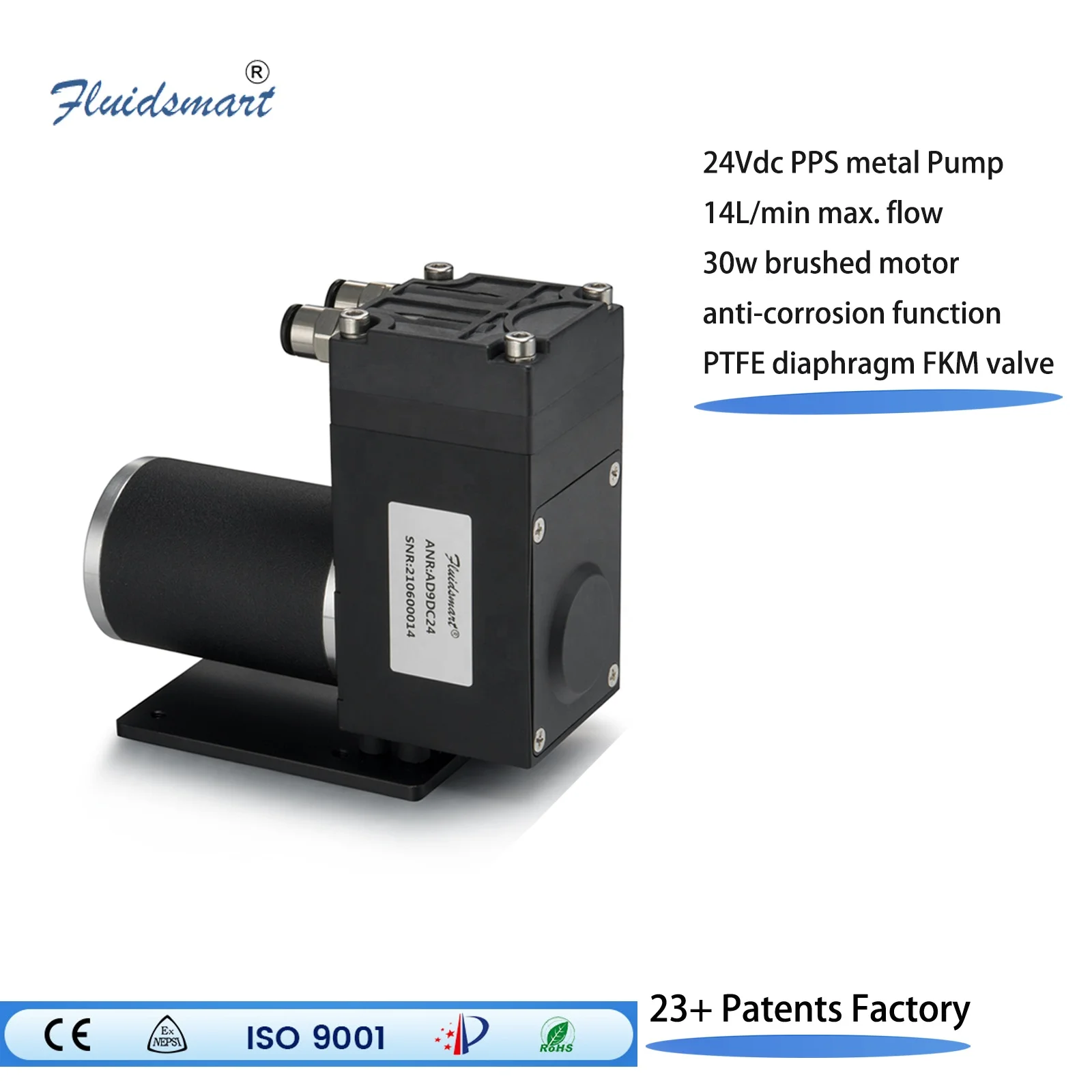 high quality aluminum 24v dc air sampling pump oil free vacuum pump  dc micro vacuum and air diaphragm pump 24 v