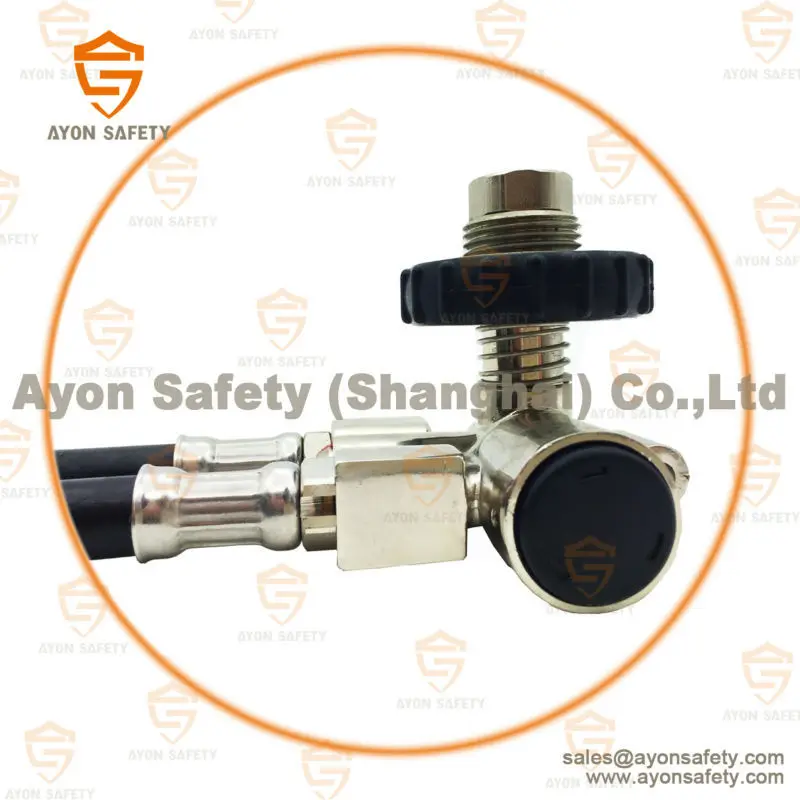 Firefighting diving two way output pressure reducer regulator for SCBA with hose for firemen industry chemical