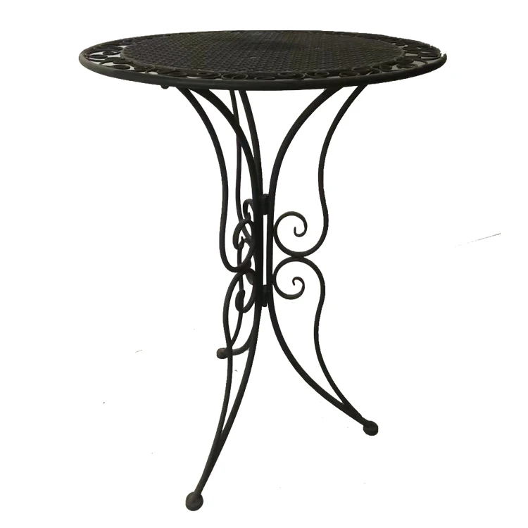 Elegant Outdoor Garden Table with Butterfly Shaped Leg Metal Patio Table Set Outdoor Coffee Shop Table