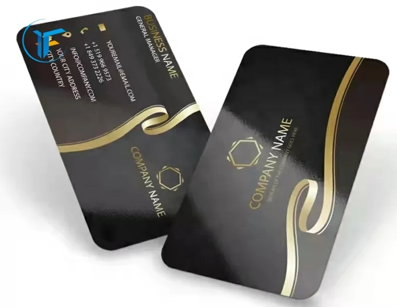 Wholesale Black Coated Paper Gold Embossed Business Cards Printed Visiting Name Cards