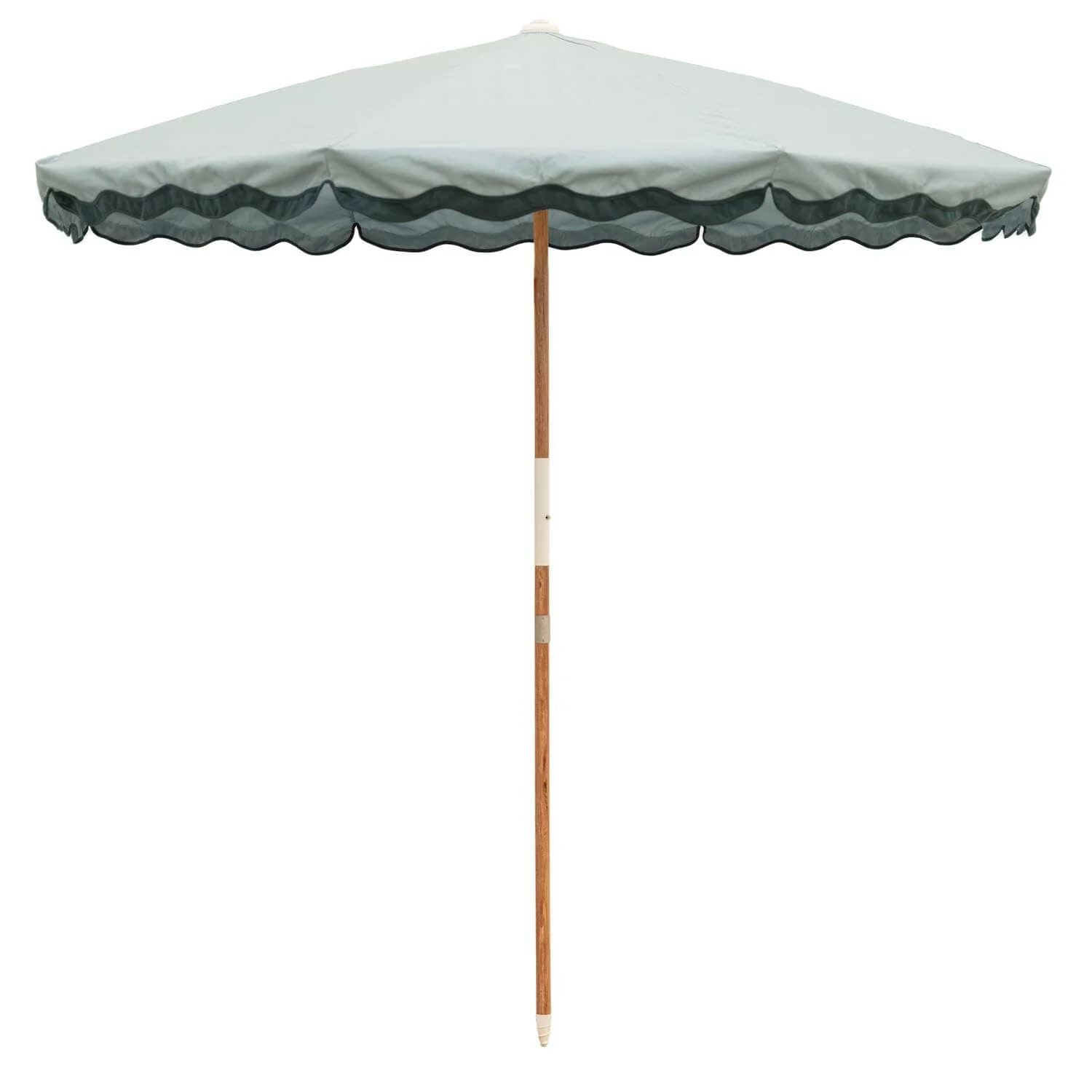 Custom 7.5ft Luxury Vintage Heavy Duty Wind Resistant Wood Pole Patio Parasol Outdoor Pool Side Beach Amalfi Umbrella with Trim