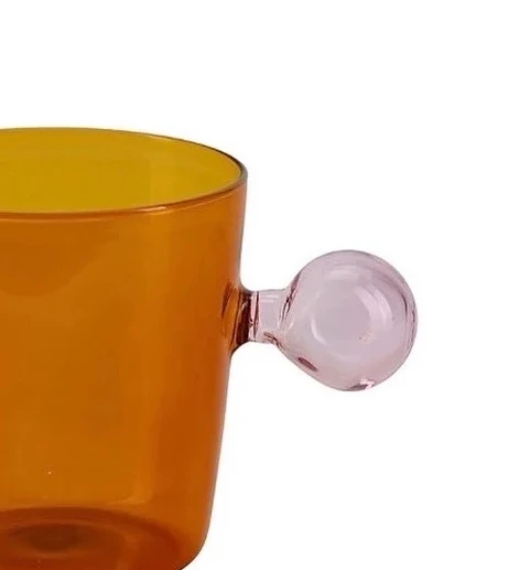 Wholesale Customized Colored Beverage Water Cups Latte Mugs With Bubble Handle