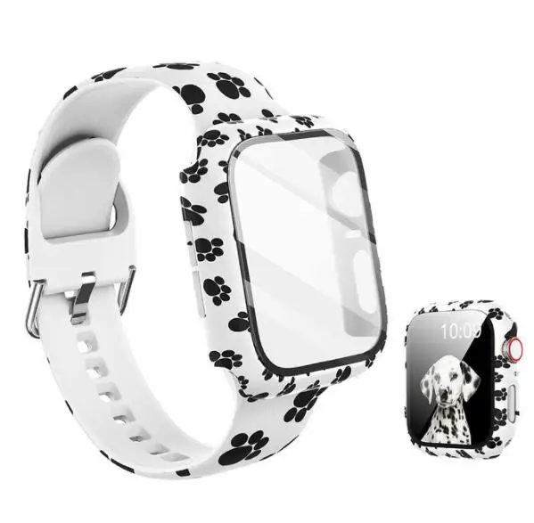 44Mm 40Mm 42Mm 38Mm  Bands+Case For Apple Watch Band With Screen Protector Cover Glass+Silicon Wristband Strap for iwatch 654321