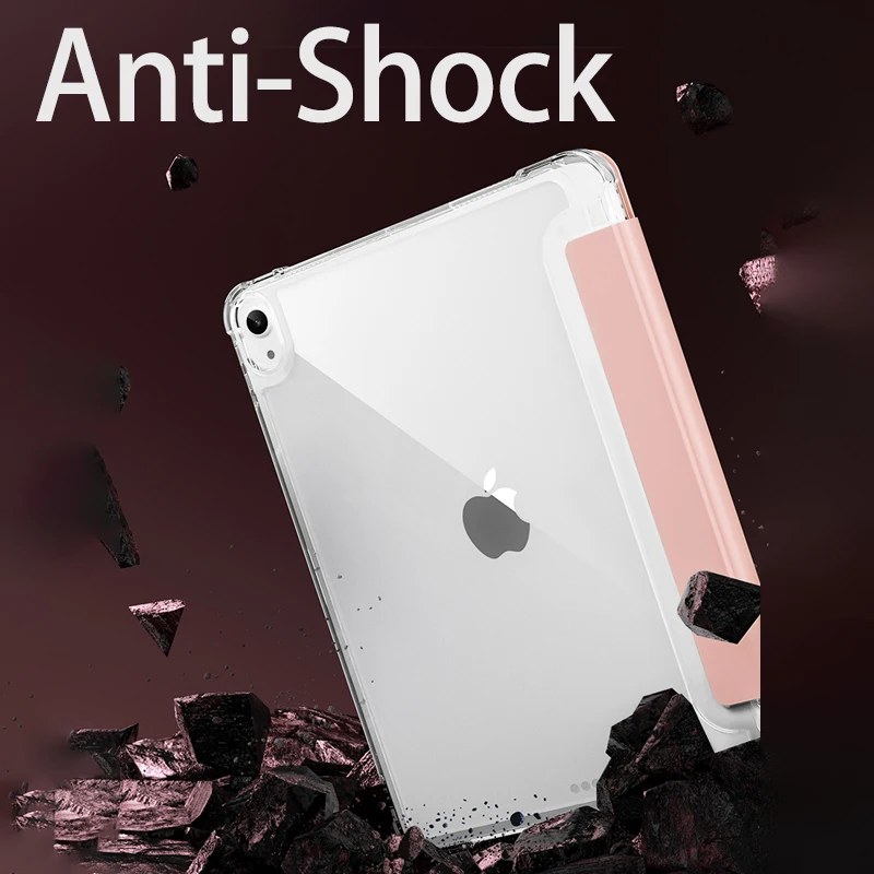 Professional Leather Tablet Case for iPad Mini 6 Shockproof Transparent Clear Cover in Black Pink Blue for Kids Use
