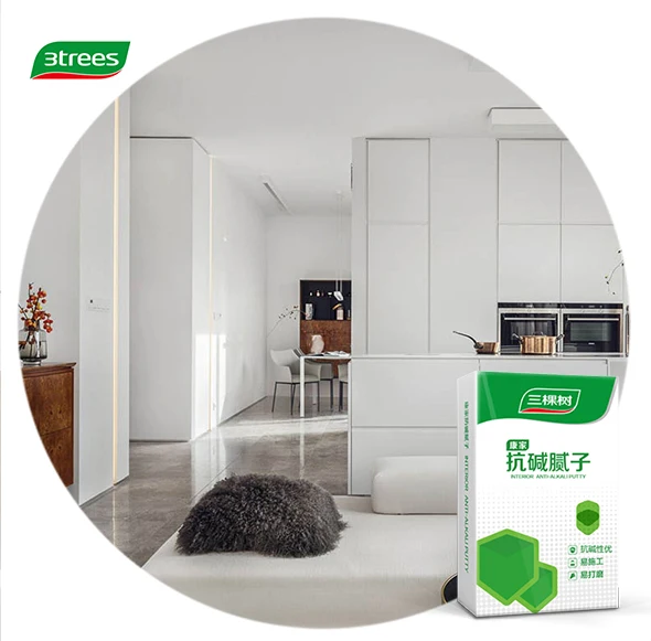 3trees Building Materials High Quality Healthy Home Interior Anti-Alkali Putty For House