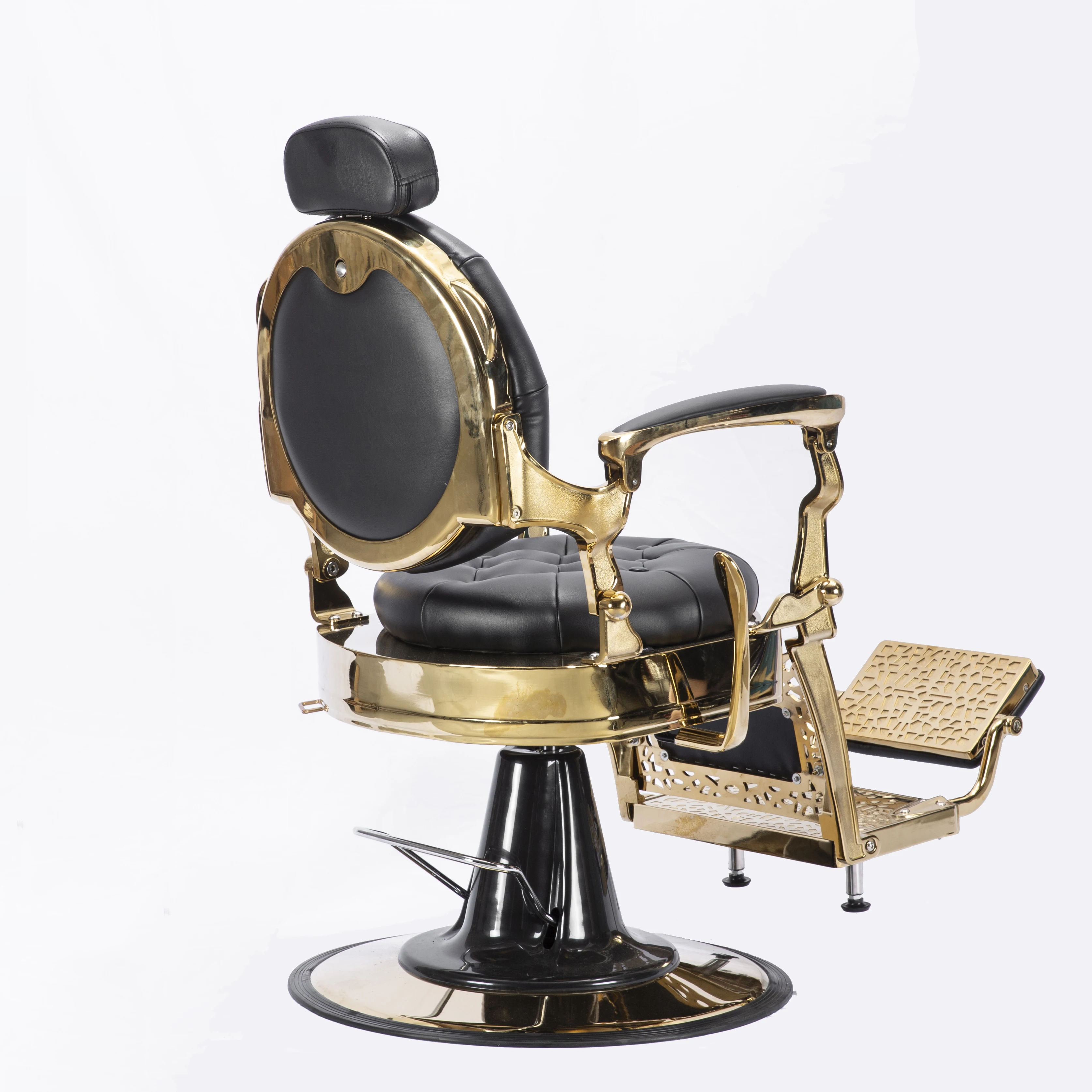 Мужской парикмахерский стул дешевый Золотой винтажный гидравлический винтажный парикмахерский стул