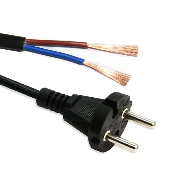 Two plug two-core power wire pure copper power wire 2 *0. 3 / 0.5 / 0.75 mm2 plug AC power cord Europe standard plug wire
