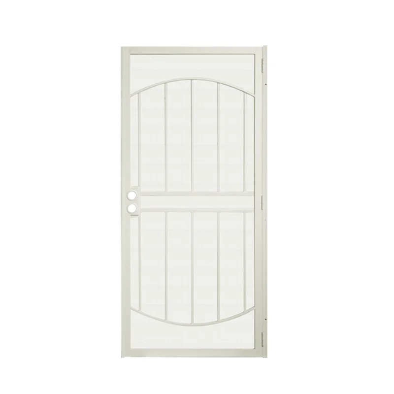 36 in x 80 in Black Surface Out swing  Metal Screen Door Steel Security Door