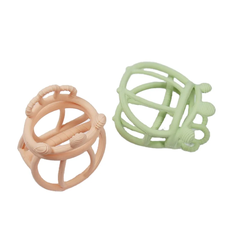 Baby Teething Toys, Silicone Baby Chew Toys for Soothing Baby Gums, Sensory Hollow Ball Teether for Babies 3+ Months