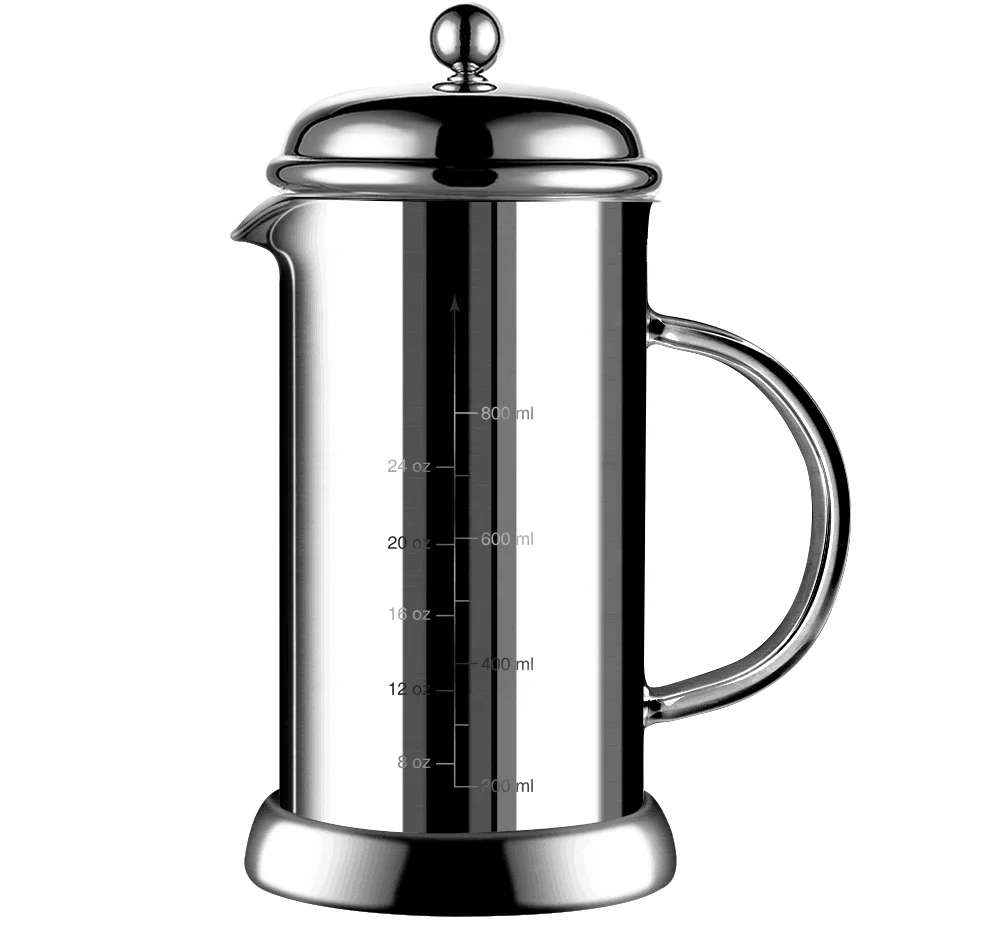 2022 Amazon new styles french press coffee maker stainless steel chromed coffee press