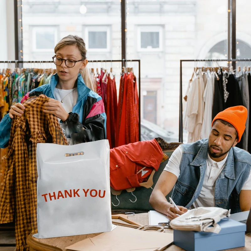 Wholesale Custom Printed Customized LDPE/HDPE /PLA Eco Friendly handle plastic die cut shopping bag