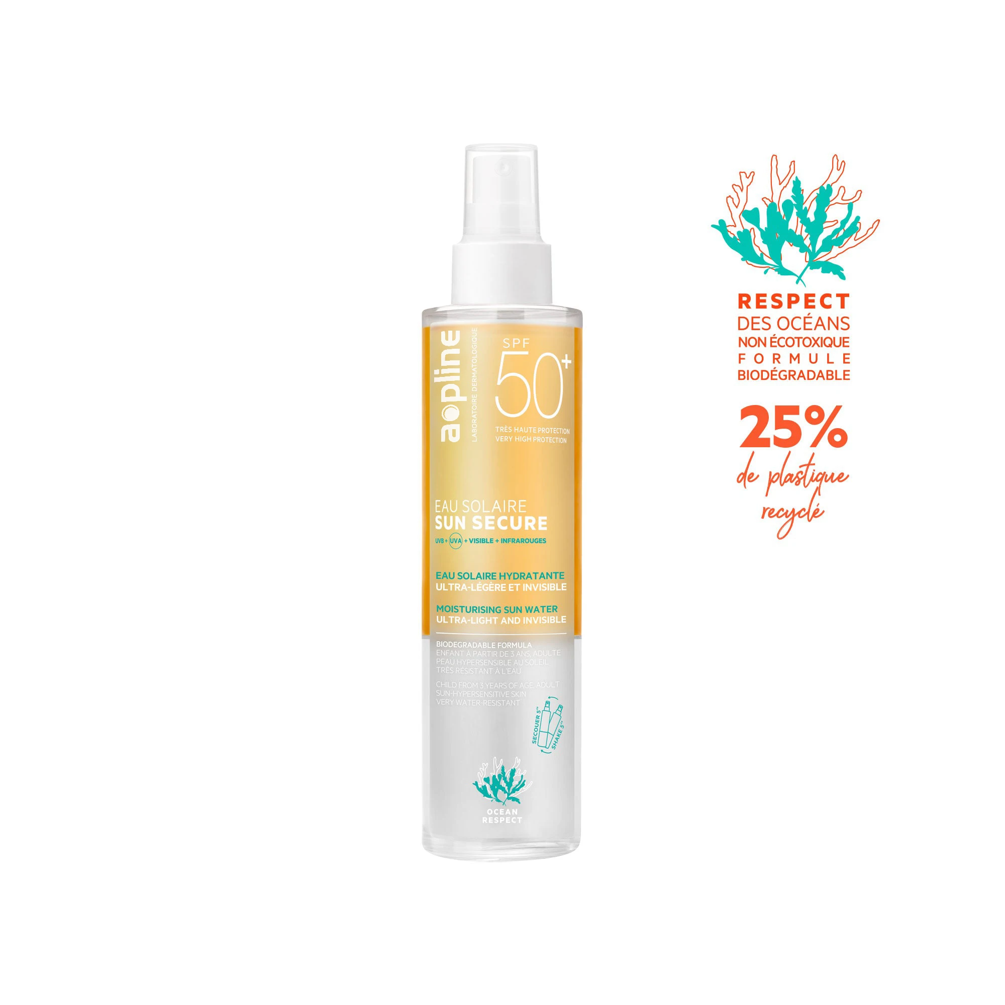 Ultra-light and invisible moisturizing Eau Solaire sunscreen spray mist sun water SPF 50+