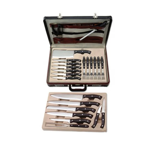 24 pcs suite case set stainless steel kitchen case knife