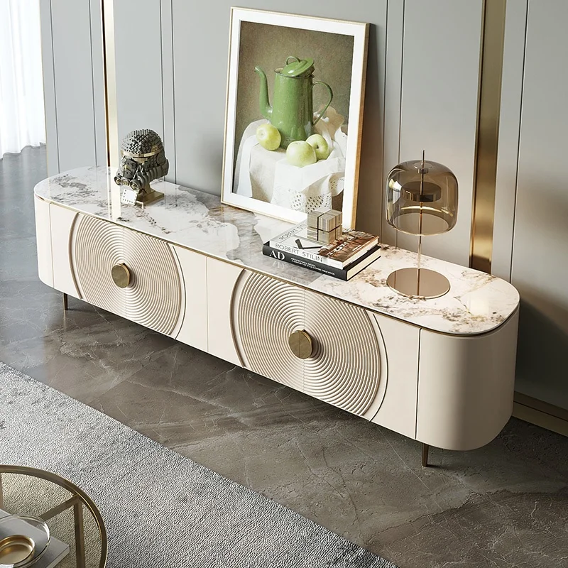 2021 modern new living room hotel villa furniture TV cabinet light luxury with large storage novel TV cabinet TV stand