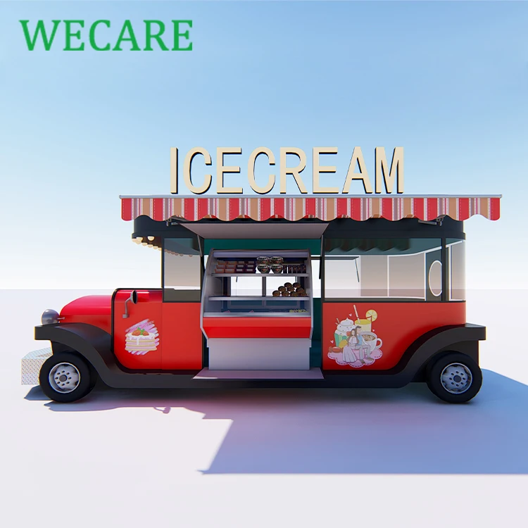 WECARE electric fast food truck mobile kitchen trailer coffee bar van street food cart truck