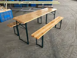folding wooden beer table with bench