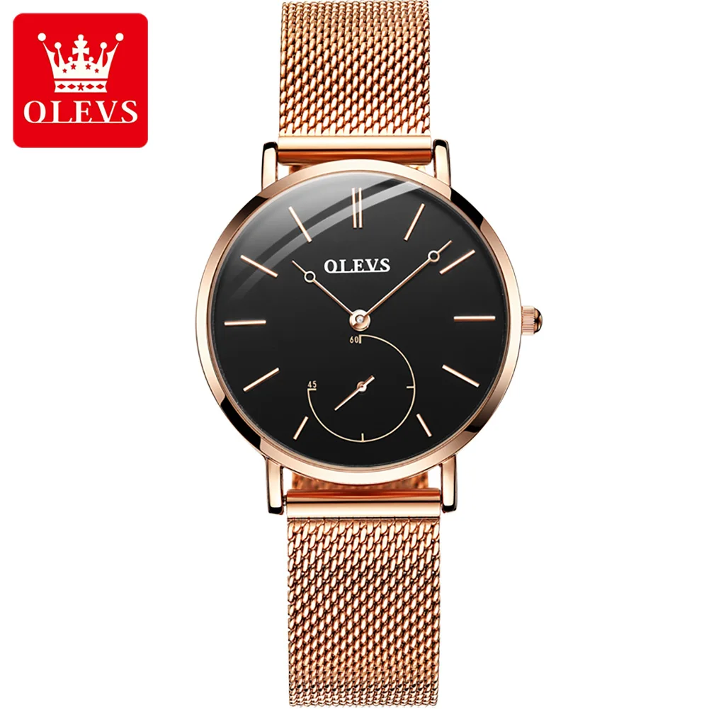 OLEVS 5190 Good Quality Stainless Steel Case Back Analog Wristwatches For Women Minimalist Wrist  Feminino Watch