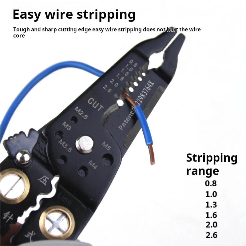 B92YC Wire stripper, electrician cable stripping pliers, multifunctional wire crimping pliers, wire cutters
