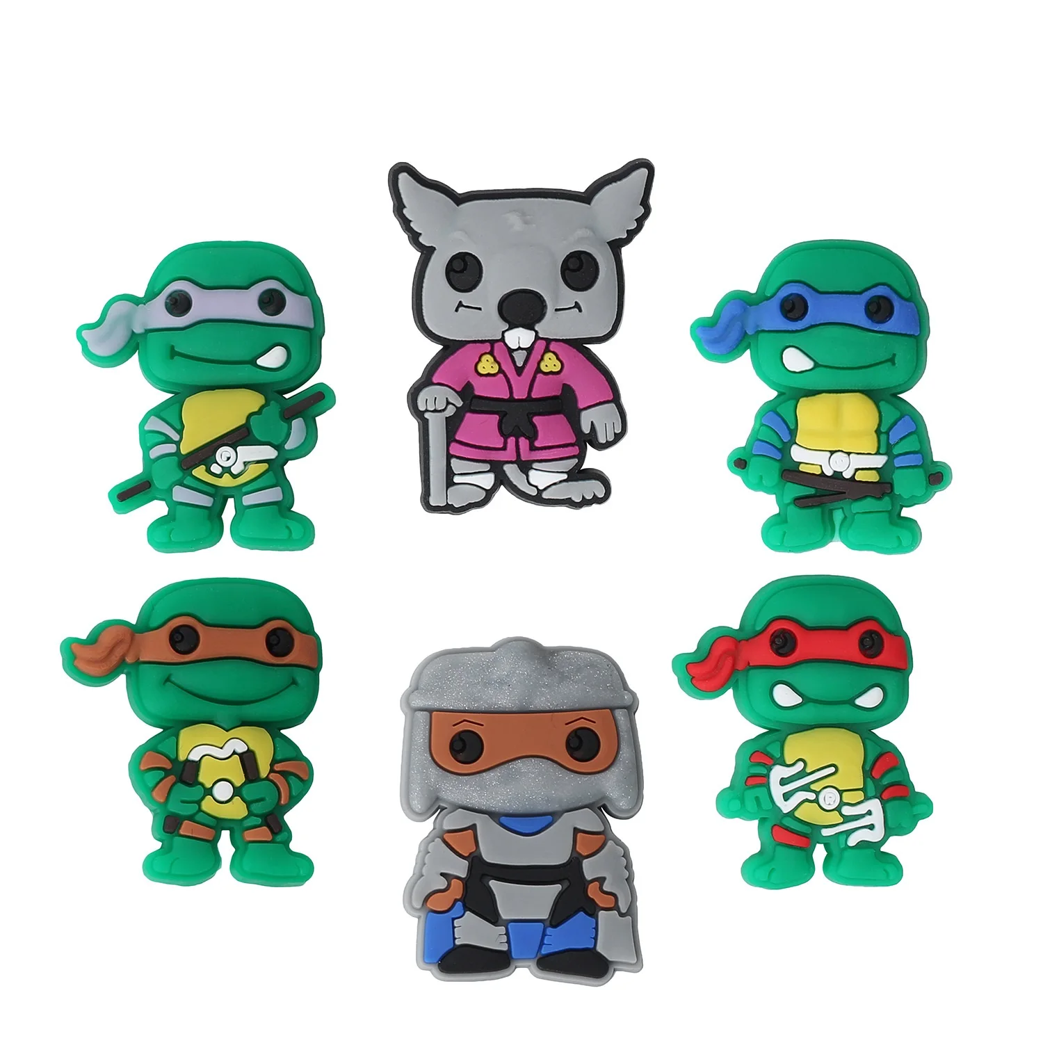 Custom design Ninja Turtles game animation cheap high quality soft PVC kids croc shoes Charm