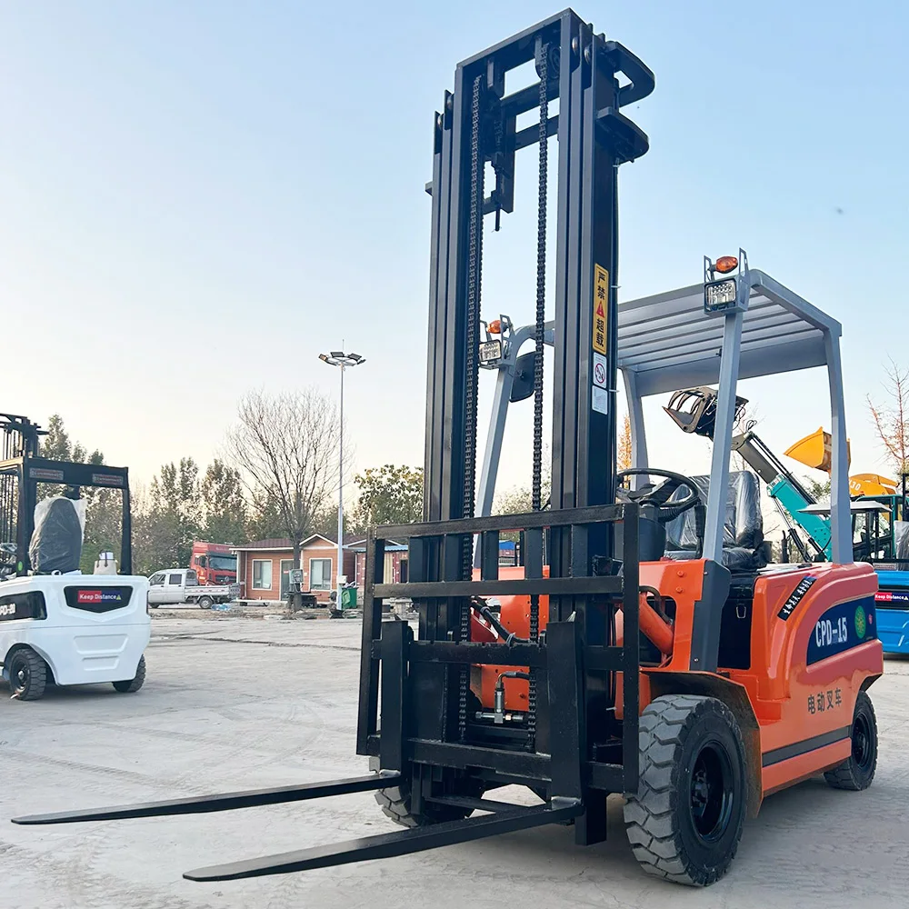 Multi-functional electric forklift truck handling goods   electric forklift truck