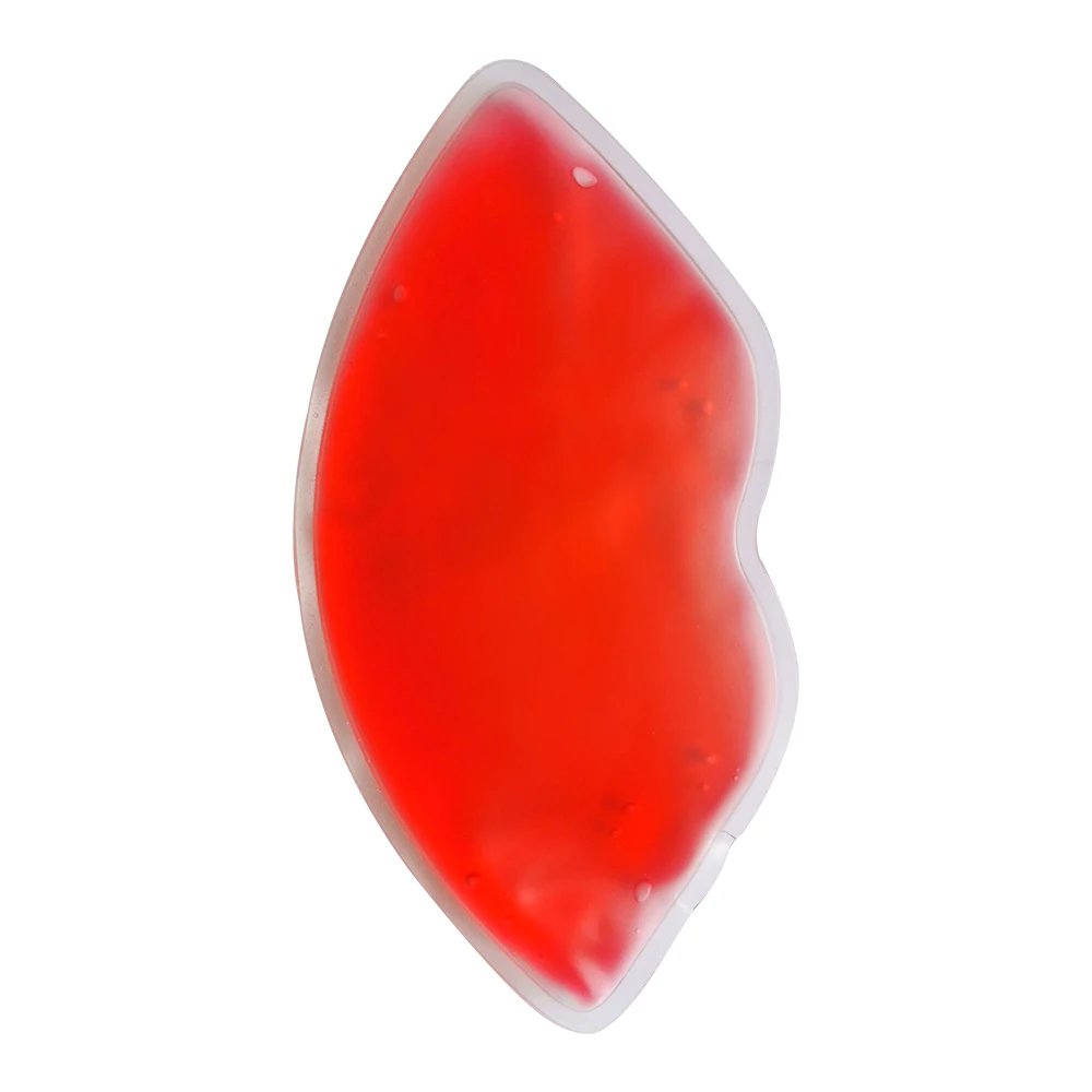 Factory Supply Relaxing Cooling and Hot Red Lip Shape Gel Ice Packs with logo to Relieve Pain and Fatigue