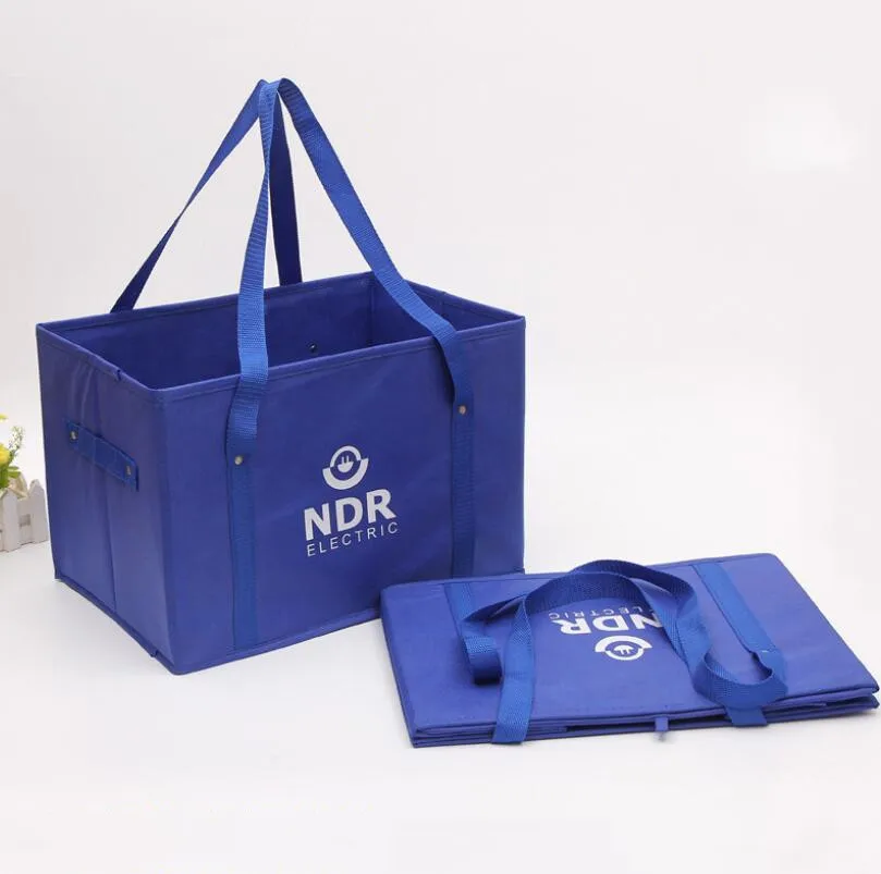 Premium Quality Heavy Duty Foldable Grocery Bag with Extra Long Handles Large Reusable Grocery Shopping Box Bags