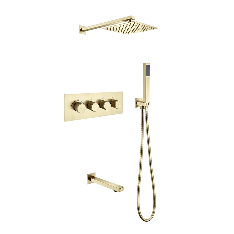 304 Stainless steel  Hot And Cold Waterfall In Wall Mounted Concealed Rain Shower Set  intelligent constant temperature