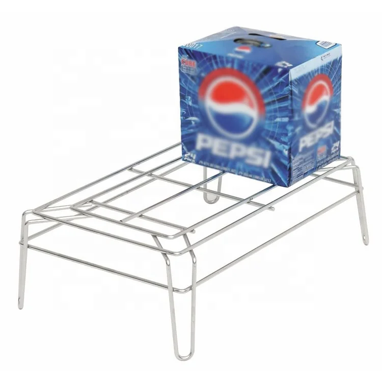 Merchandising Display Stand Grocery Store Chromed Silver Steel Wire Rack