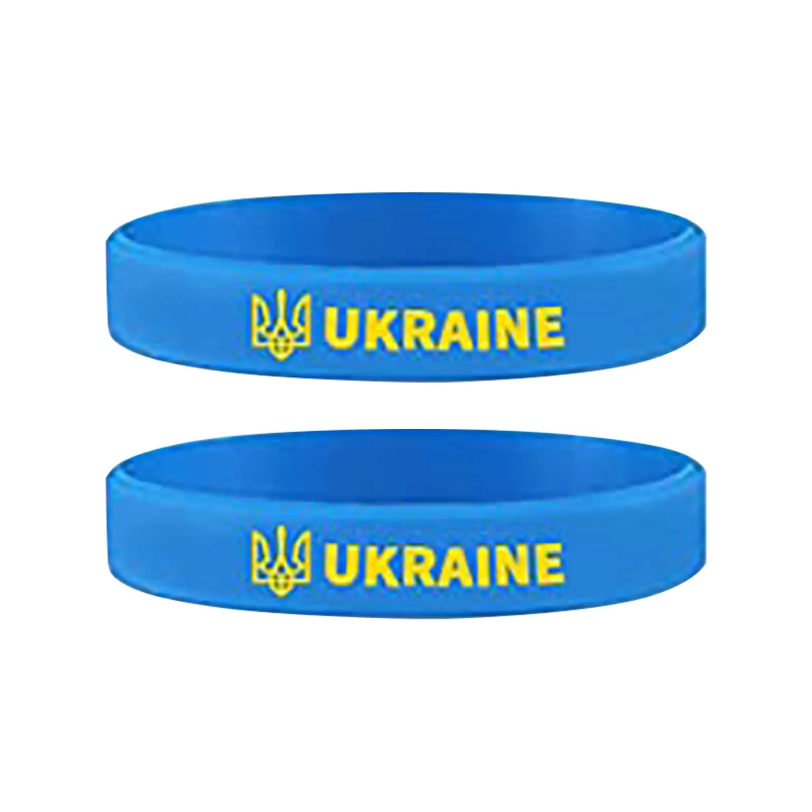 Soccer Ukraine Country National Flag Rubber Wristband Yellow Football fitness Sports Elastic Silicone Bracelets