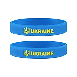 Soccer Ukraine Country National Flag Rubber Wristband Yellow Football fitness Sports Elastic Silicone Bracelets