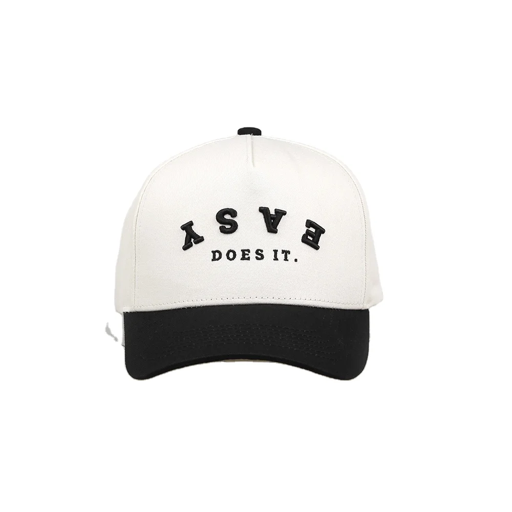 Hats with custom logo baseball cap,high quality 5 panel structured baseball cap two tone baseball cap organic cotton