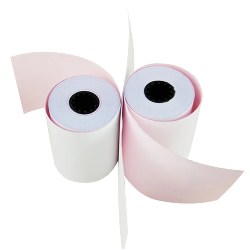High quality ncr paper roll black and blue image 45-80gsm 2 ply carbonless paper roll