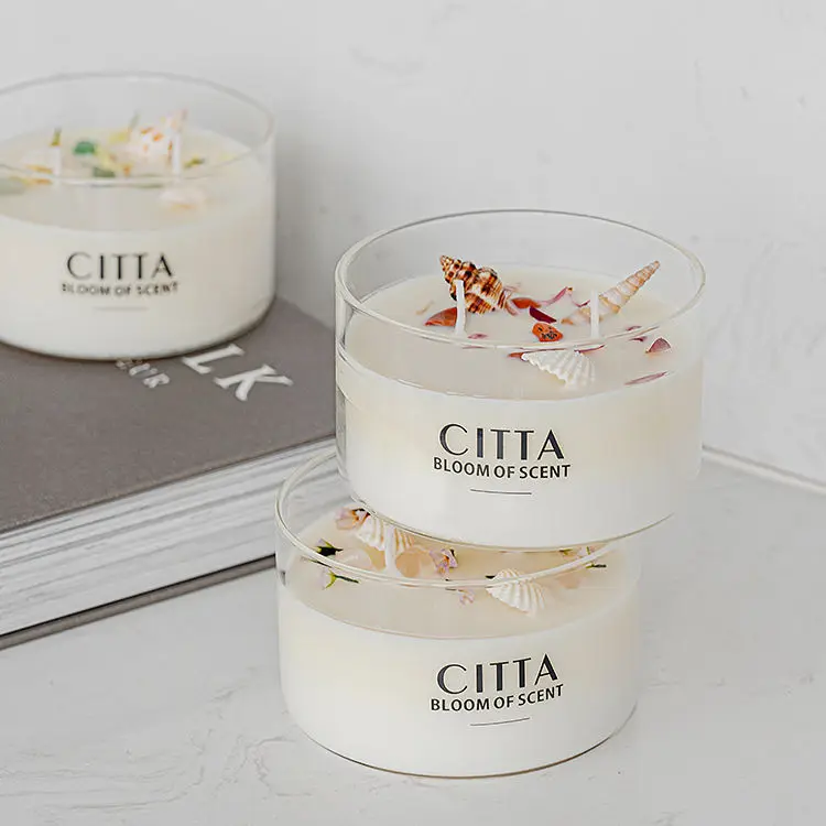 Personalized Soy Pure Scented Candles Manufacturer with Healing Crystals for Positive Energy