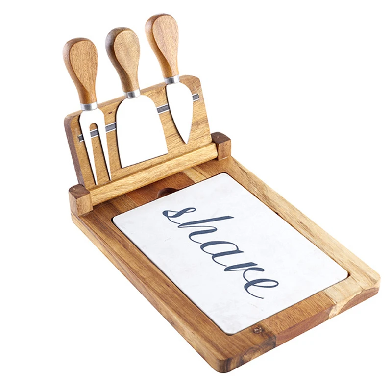 Пользовательский кухонный домашний Персонализированный Деревянный мраморный набор для сыра в подарок