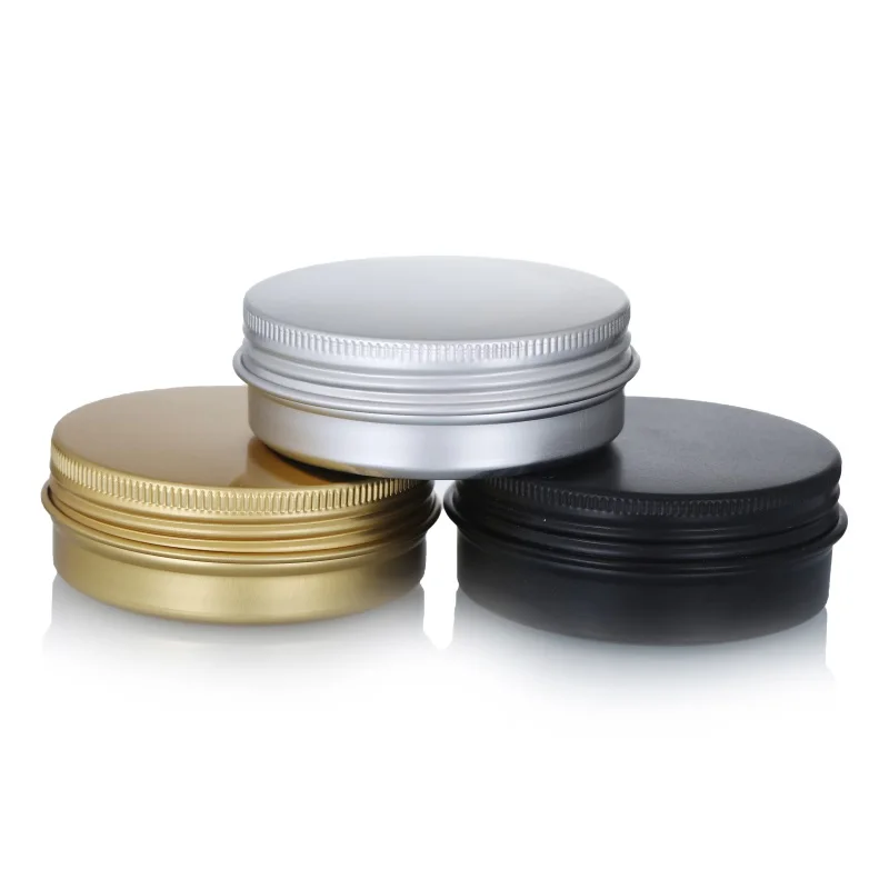 Empty Storage Container 5ml 10ml 15ml 20ml 30ml 60ml 80ml 100ml Aluminum Cosmetic Jars Silver Black Gold Metal Aluminum Tin