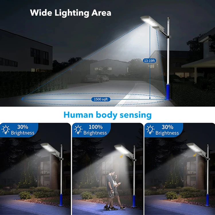 Waterproof Ip65 Outdoor ABS Module Street Lamp 100w 150w 200w 250w 300w Integrated All In One Solar Street Light